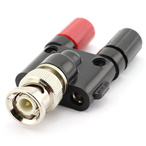 Maxmoral 2PCS BNC Male to Dual Banana Female Jack Socket Binding Posts Connector RF Coax Coaxial Adapter