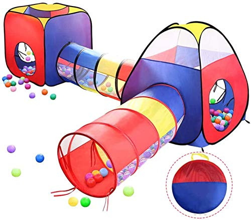 Summy 4Pcs Kids Ball Pit Tents and Tunnels Toddler Play Tent with Crawl Tunnel and Ball Pit Pit Balls Not Included Indoor Outdoor Gift