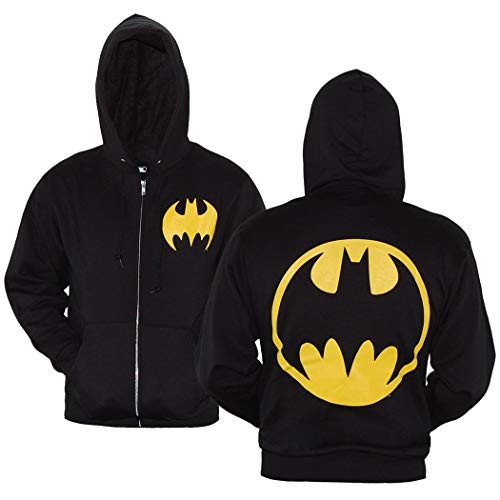 DC Comics Batman Symbol Zip-Up Hoodie-XX-Large Black