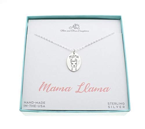 Mama Llama Charm Pendant in Sterling Silver on an 18 Inch Sterling Silver Cable Chain. Mama Llama Gift Llama Necklace
