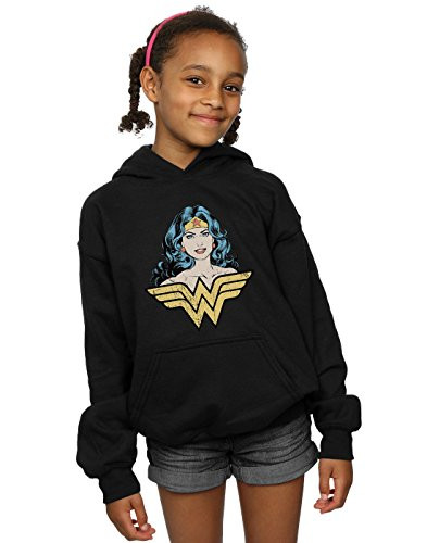 DC Comics Girls Wonder Woman Gaze Hoodie 5-6 Years Black
