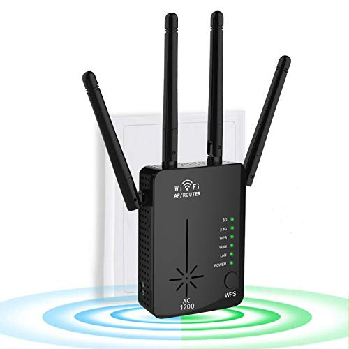 WiFi Range Extender 2021 Latest 1200Mbps WiFi Repeater Wireless Signal Booster 5GHz and 2.4GHz Dual Band WiFi Extender Signal Amplifier with Router AP Repeater Mode WiFi Range Extender 2021 Latest 1200Mbps WiFi Repeater Wireless Signal Booster 5GHz and 2.4GHz Dual Band WiFi Extender Signal Amplifier with Router AP Repeater Mode