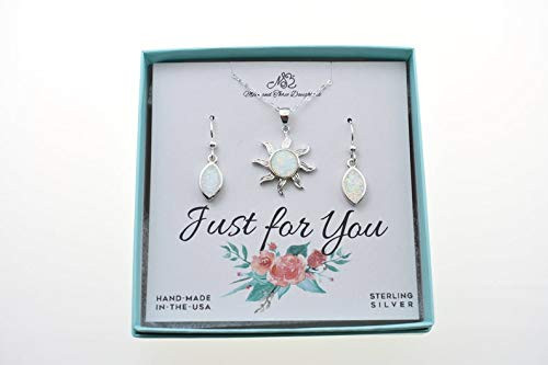 Opal Sun Pendant and White Opal Earring Set in Sterling Silver on an 18 inch Sterling Silver Cable Chain. Opal Necklace. Opal Jewelry. Sun Necklace Opal Sun Pendant and White Opal Earring Set in Sterling Silver on an 18 inch Sterling Silver Cable Chain. Opal Necklace. Opal Jewelry. Sun Necklace