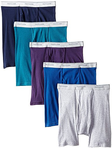 Fruit of the Loom Men s 5Pack Assorted Boxer Briefs 100 percent Cotton Underwear 5XL