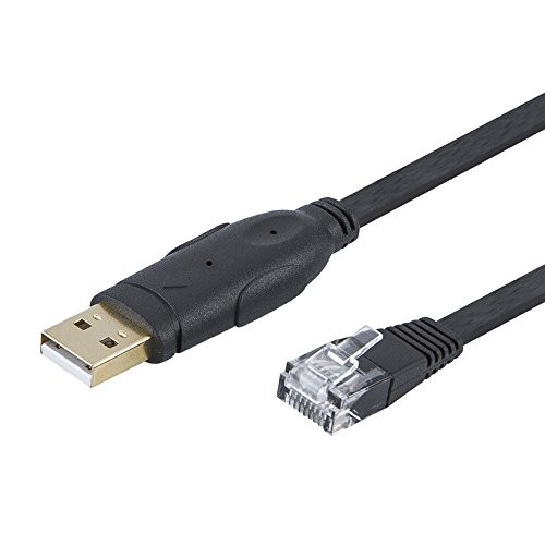 USB Console Cable, CableCreation USB to RJ45 Serial Cable for Router/Switch of Cisco, NETGEAR, TP-Link, Linksys, Ubiquiti, Huawei in Mac, Windows and Linux, 6ft, Black