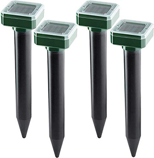 4 Pack Solar Mole Repellent Ultrasonic Outdoor Powered Sonic Deterrent?for Lawn Garden Yard Outdoor Pest Control Rodent Repellent Ultrasonic Pest Repeller Vole Chaser Pest Deterrent