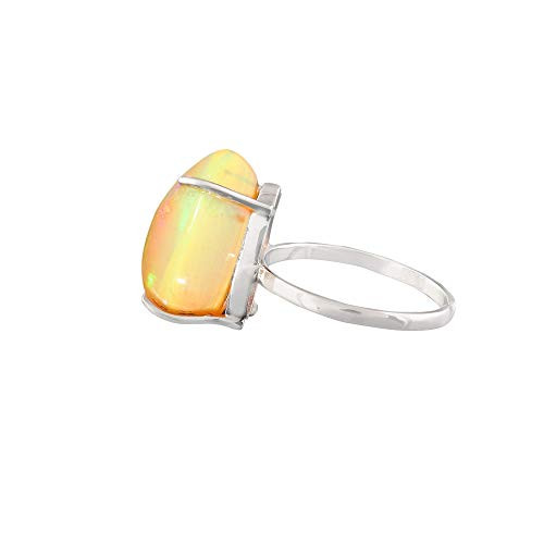 Natural Ethiopian Opal Ring In Sterling Silver For Women Personalized Gifts