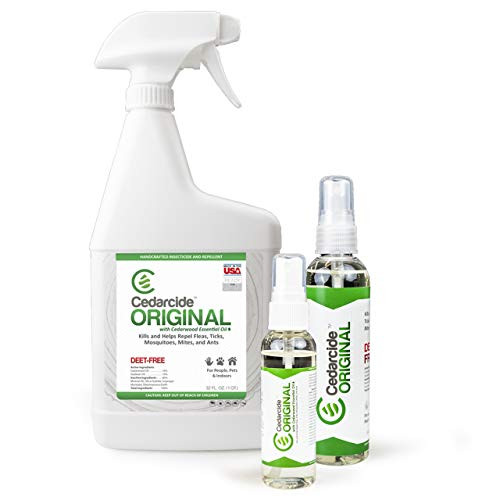 Cedarcide Original Kit  Medium  - Kills and Repels Mosquitoes Ticks Fleas Mites Ants and Chiggers - Natural Cedar Oil Bug Spray for Use on People Pets and Indoor Spaces
