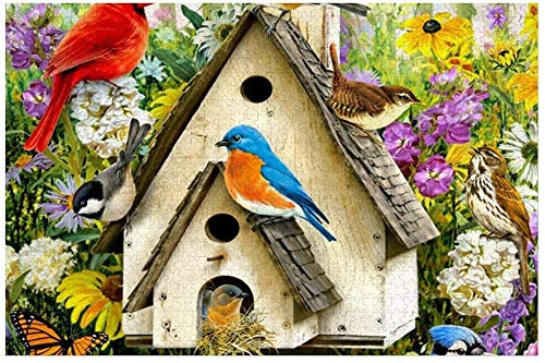 JIALIHD 1000 Piece Wooden Jigsaw Puzzle Backyard Birds Large Puzzle Game for Adults and Teenagers JIALIHD 1000 Piece Wooden Jigsaw Puzzle Backyard Birds Large Puzzle Game for Adults and Teenagers