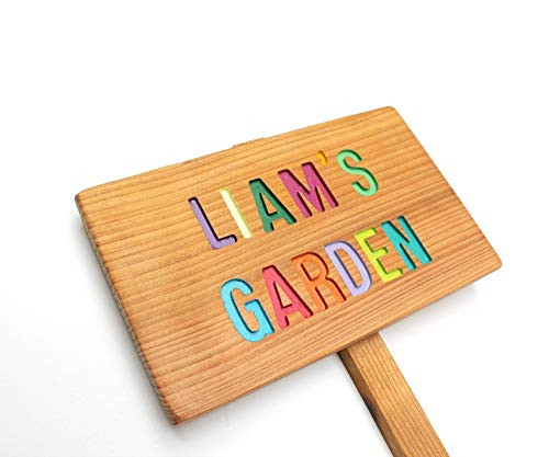 MULTICOLORED GARDEN Sign Rainbow Garden Marker Colorful Sign Outdoor Marker Custom Garden Sign Yard Art Personalized Garden Marker