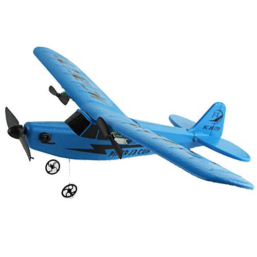 Kids Remote Control Airplane 2.4Ghz 2CH Mini EPP RC Airplane Ready to Fly Boys Beginner RC Aircraft Glider Kit Indoor Outdoor RTF Toy for Adults Children US Stock   Blue
