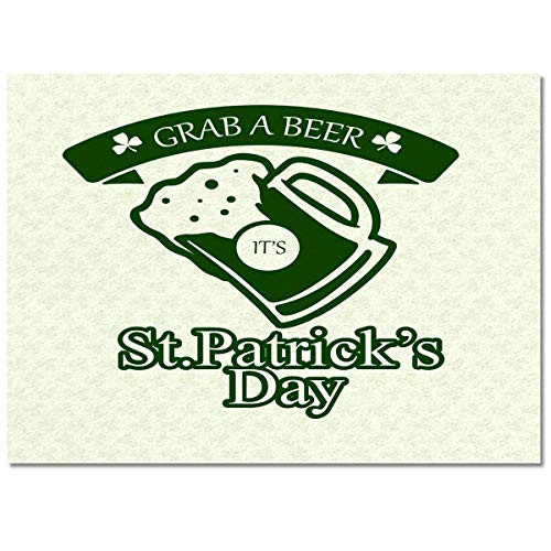 Large Area Rugs 2  x 3  Throw Carpet Floor Cover Nursery Rugs for Kids Grab a Beer Tradition Luckiness Shamrock Illustration Silhouette Image Modern Kitchen Mat Runner Rugs for Living Room Bedroom