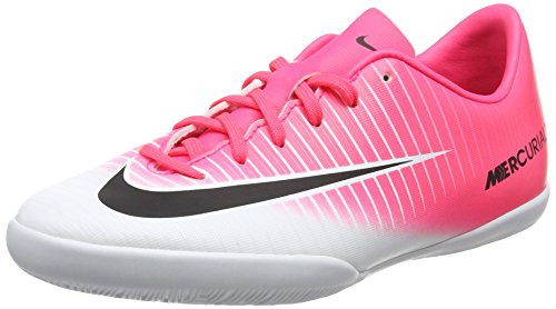 Nike Kids JR Mercurial Vapor XI IC Soccer  Toddler Little Racer Pink Black White 5.5 Big Kid M