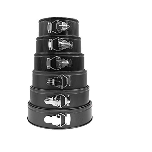 Set of 6 Non-stick Round Springform Cake Pan Set Leakproof Cheesecake Pan with Removable Bottom Set Includes 6 Piece 4 inch 5 inch 6 inch 7 inch 8 inch 9 inch Springform Pan