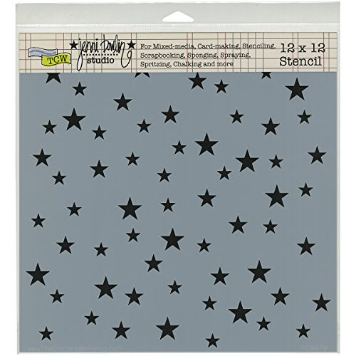 Crafters Workshop TCW-479 Random Stars Crafter's Workshop Template, 12-Inch by 12-Inch