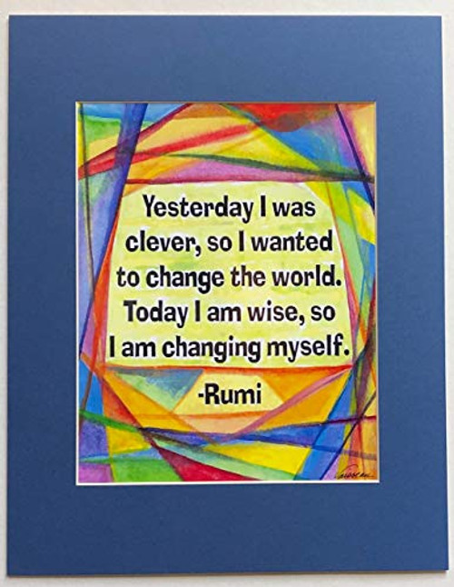 Yesterday I was clever 11x14 Rumi print - Heartful Art by Raphaella Vaisseau Yesterday I was clever 11x14 Rumi print - Heartful Art by Raphaella Vaisseau