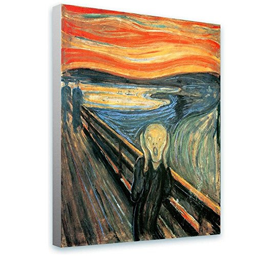 Alonline Art - The Scream by Edvard Munch   print on canvas   Ready to frame  synthetic Rolled    12 inchx16 inch - 30x41cm   Wall art home decor for dining room or for toilet   HD giclee picture painting