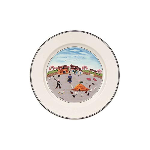 Villeroy and Boch Design Naif Salad Plate 3-Country Yard 8.25 in White Colorful Villeroy and Boch Design Naif Salad Plate 3-Country Yard 8.25 in White Colorful