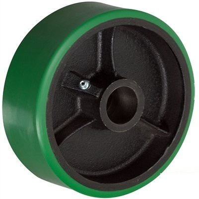 CasterHQ - 8 inch X 2 inch Green Polyurethane ON CAST Iron CORE - 1400 LBS Cap - Replacement Caster Wheel