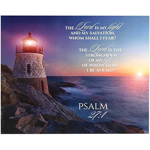 Dicksons Lord My Light And Salvation Lighthouse Sunset Sky 11 x 14 Wood Wall Sign Plaque
