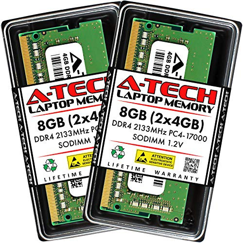 A-Tech 8GB  2x4GB  DDR4 2133MHz SODIMM PC4-17000 Non-ECC CL15 1.2V 260-Pin SO-DIMM Laptop Notebook Computer RAM Memory Upgrade Kit