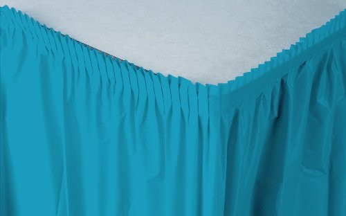 Creative Converting Plastic Table Skirt, 14-Feet, Turquoise