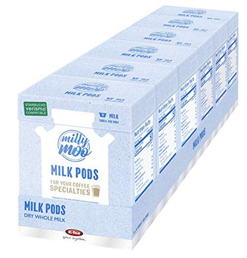 Milly Moo Verismo Compatible Single Serve Dry Milk Pods 72 Count  6 boxes of 12 Pods each