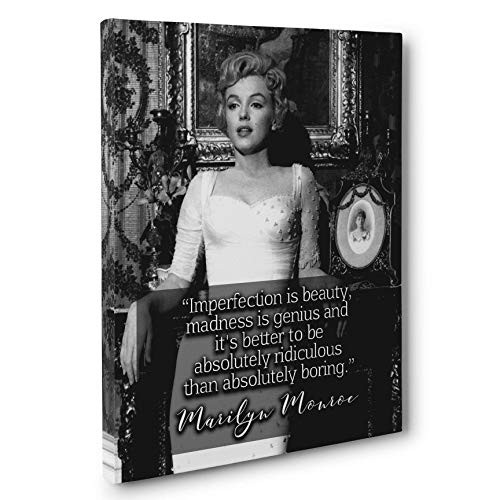 Marilyn Monroe Imperfection is Beauty Quote Canvas Wall Art
