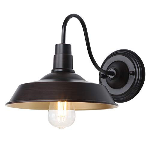 SEELIGHT Lighting 1-Light Barn Light Fixture Oil Rubbed Bronze sconces Industrial Bathroom Vanity Wall Lamp