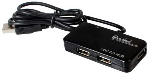 Connectland CL-HUB20033 Ultra Slim USB 2.0 4 port Hub for desktop and laptops Black