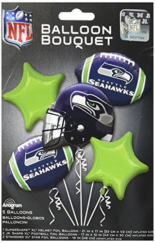 Anagram Bouquet Seahawks Foil Balloons, Multicolor