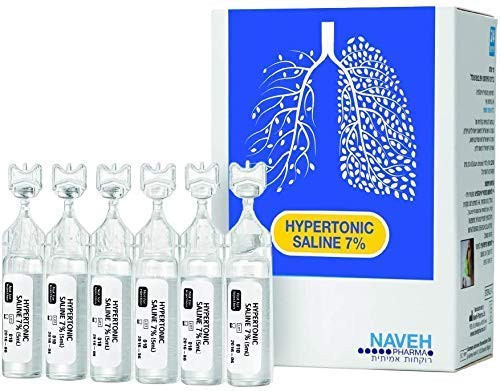 RSV Hypertonic Saline Solution 7 percent - Nebulizer diluent for inhalators and nasal hygiene devices Helps Clear Congestion from Airways and Lungs  Reduce Mucus  25 Sterile Saline Bullets of 5ml