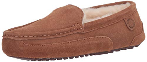 Fireside by Dearfoams Men s Moccasin Slipper Chestnut 11 W US