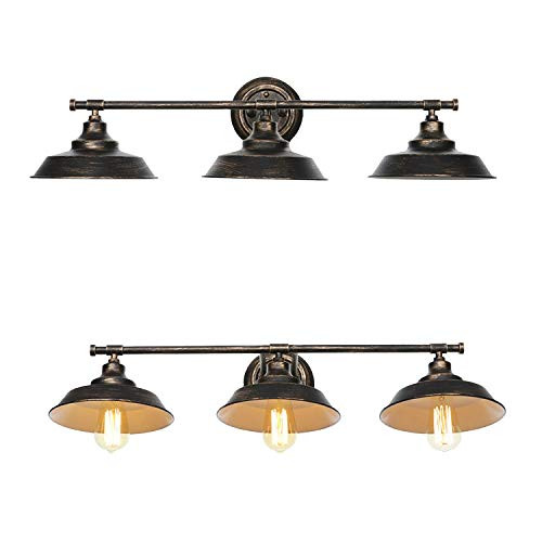 Bathroom Vanity Light 3 Light Wall Sconce Fixture Industrial Indoor Wall Mount Lamp Shade for Bathroom Kitchen Living Room Bathroom Vanity Light 3 Light Wall Sconce Fixture Industrial Indoor Wall Mount Lamp Shade for Bathroom Kitchen Living Room