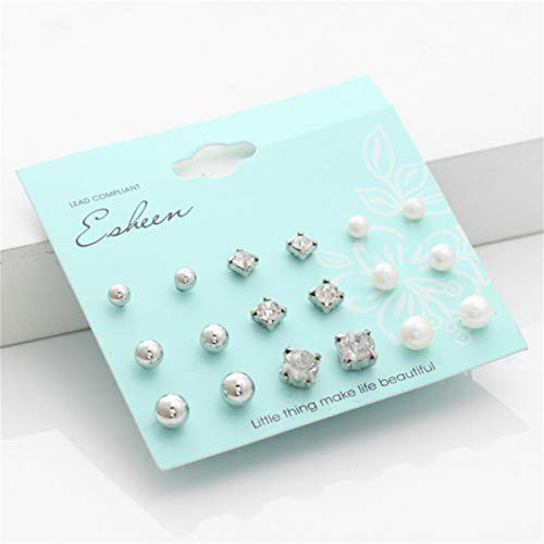 CH01 9 Pairs Pearl Earrings Studs for Women GirlsWhite Pearl Earrings Bridal Simulated Pearl Rhinestone Pearl Stud Earrings Jewelry Set for Wedding Birthday Christmas CH01 9 Pairs Pearl Earrings Studs for Women GirlsWhite Pearl Earrings Bridal Simulated Pearl Rhinestone Pearl Stud Earrings Jewelry Set for Wedding Birthday Christmas