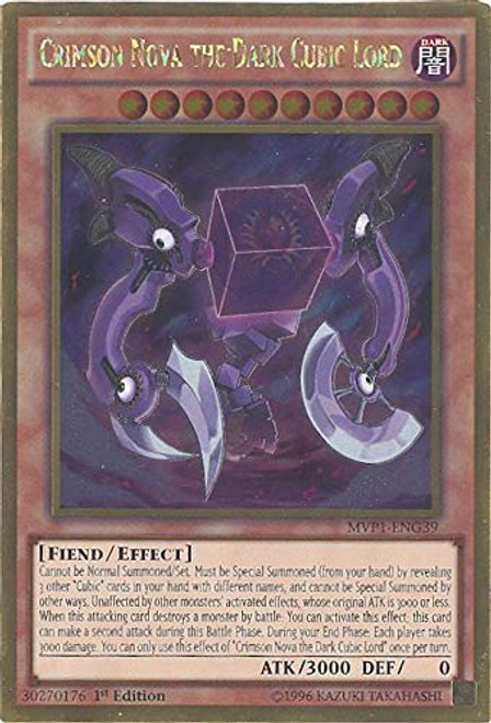Yu-Gi-Oh Crimson Nova The Dark Cubic Lord - MVP1-ENG39 - Gold Rare - Unlimited Edition - The Dark Side of Dimensions Movie Pack Gold Edition  Unlimited Edition