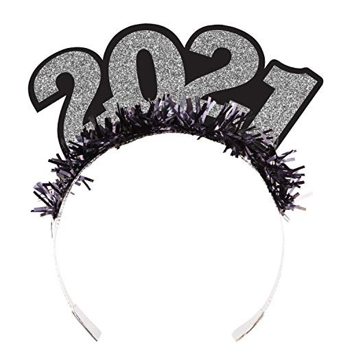 Creative Converting 2021 New Year Tiara 6 inch x 7 inch Multi-color