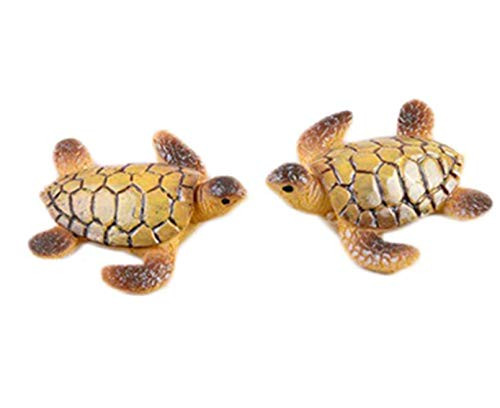 Sevenfly 2Pcs Set Miniature Fairy Garden Ornament Resin Sea Turtle Tortoise Model Statues Sculptures Micro-Landscape Dollhouse Decor