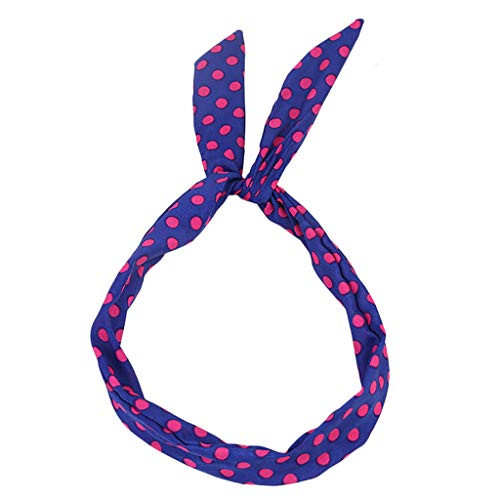 ManxiVoo Ear Twist Bow Wired Headbands Polka Dot Scarf Headwrap Hairband Bowknot Hair Hoop Blue ManxiVoo Ear Twist Bow Wired Headbands Polka Dot Scarf Headwrap Hairband Bowknot Hair Hoop Blue