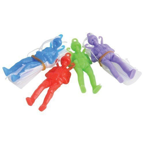 U.S. Toy Dozen Assorted Color Toy Paratrooper Parachute Men - 2.25" (2-Pack)