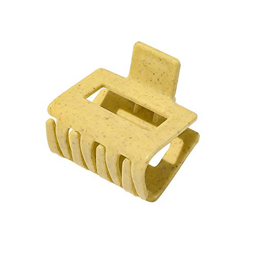 RGFV Square Hollow Hair Claws Solid Color Acrylic Hair Grab Clips Women Korean Hair Accessories for Girls Buckle Bath Ponytail Holder Yellow