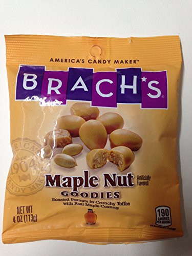 Brachs Maple Nut Goodies Roasted Peanuts in Crunchy Toffee with Real Maple Coating 4 Oz Pack  1 Pk