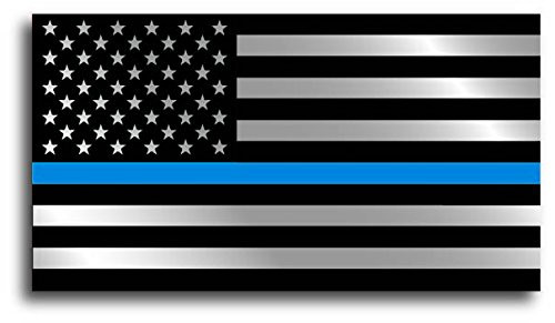 Thin Blue Line Police Officer BLM American Flag Vinyl Decal Sticker Car Truck 3 inch x 5.5 inch