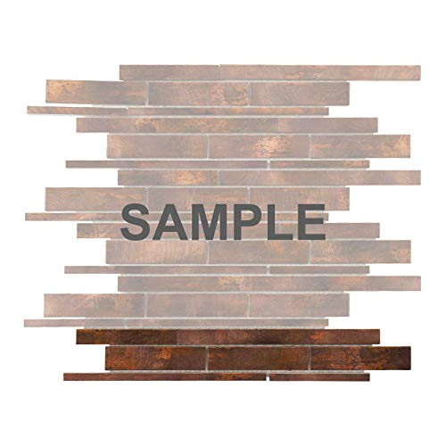 Modket TDH418AC-S Sample Antique Copper Color Metallic Metal Linear Modern Mosaic Tile Backsplash Kitchen Bath Bathroom Shower Interior Wall