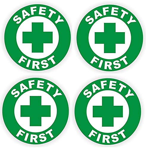 4 pcs Safety First Hard Hat Sticker Helmet Decal Label Lunch Tool Box