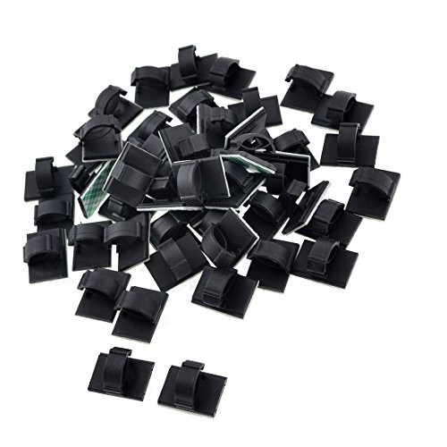Uxcell Plastic Wire Holder Cable Tie Mount Base, 10 mm, Black, 50 Piece