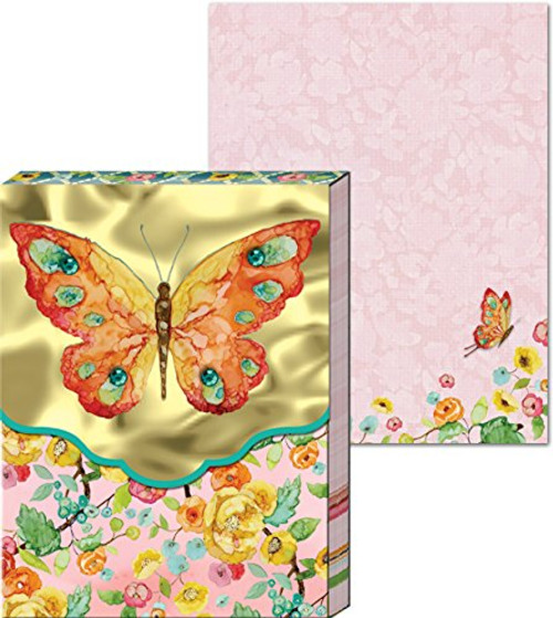 Punch Studio Orange Butterfly Pocket Notepad 75 Printed Sheets