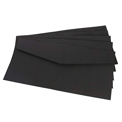 FRIUSATE 20 B6 Dl Envelopes Plain Blank Kraft Envelope For Greetings Cards Crafts  and  Party Invitations Black-S