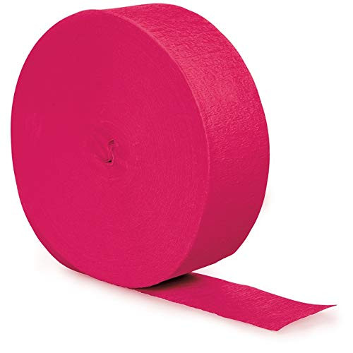 Creative Converting Touch of Color Crepe Paper Streamer Roll 81-Feet Hot Magenta
