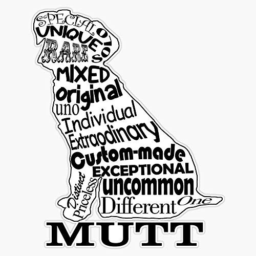 Mutt Dog Vinyl Waterproof Sticker Decal Car Laptop Wall Window Bumper Sticker 5 inch
